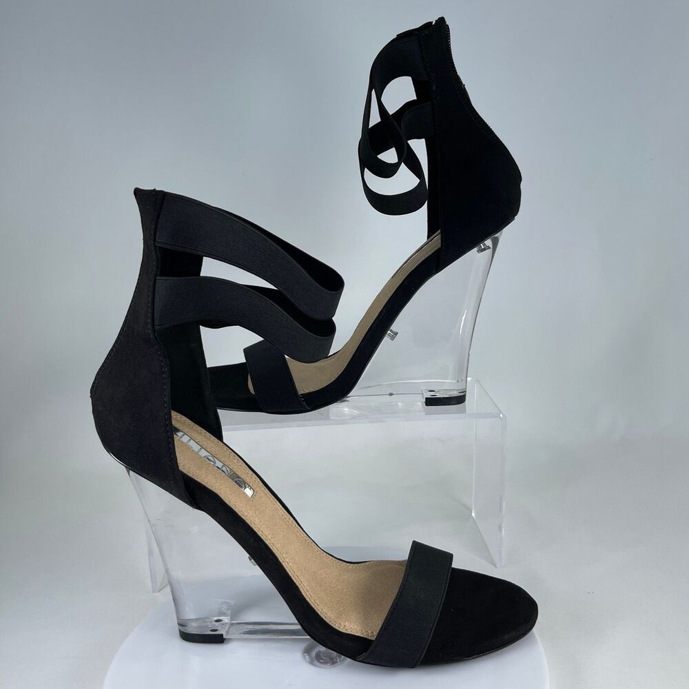 LILIANA Esso-6 Clear Wedge Heels – Black | Women's 10